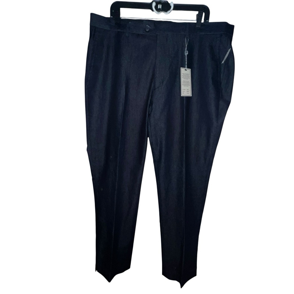 Stacy Adams Dress Pants Men's‎ 40W/32 Indigo Navy Blue Cotton/Poly Pleated New